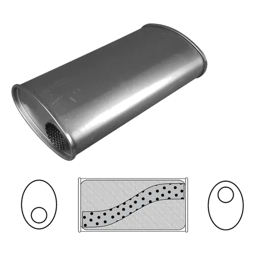 8" x 4" Oval, 16" Long, 2 1/2" Offset/Offset, Megaflow (No Spigots) product image