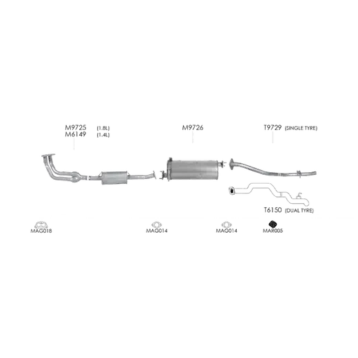Unbranded Exhaust System for Ford Econovan (01/1984 - 05/1997) product image