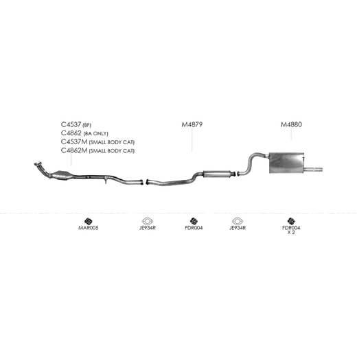 Unbranded Exhaust System for Ford Falcon (09/2002 - 09/2005) product image