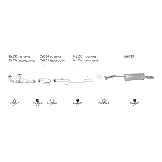 Unbranded Exhaust System for Ford Telstar (01/1992 - 11/1996) product image