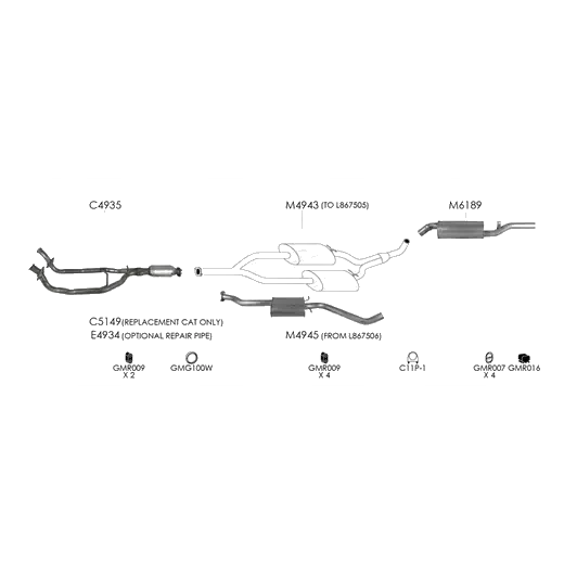 Unbranded Exhaust System for Holden Commodore (04/1995 - 08/1997) product image