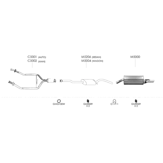 Unbranded Exhaust System for Holden Commodore (09/2002 - 08/2004) product image