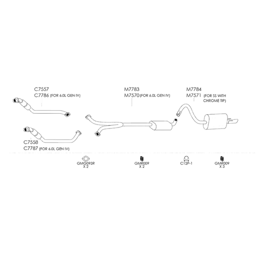 Unbranded Exhaust System for Holden Crewman (08/2004 - 12/2007) product image