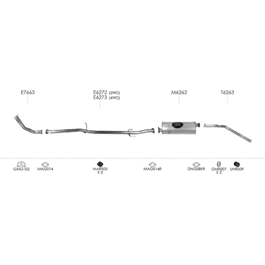 Unbranded Exhaust System for Holden Rodeo (02/1988 - 06/1998) product image