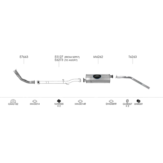 Unbranded Exhaust System for Holden Rodeo (02/1988 - 06/1998) product image