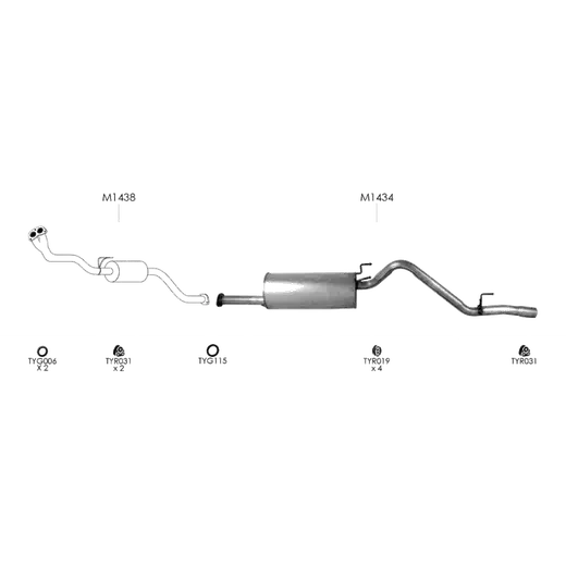 Unbranded Exhaust System for Toyota Hilux (01/1998 - 04/2005) product image