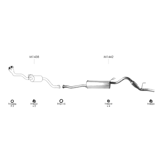 Unbranded Exhaust System for Toyota Hilux (01/1998 - 04/2005) product image