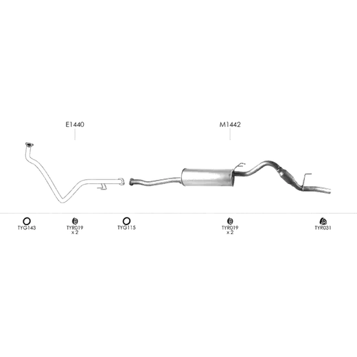 Unbranded Exhaust System for Toyota Hilux (11/1997 - 07/2005) product image