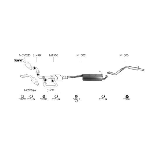 Unbranded Exhaust System for Toyota Prado (07/1996 - 02/2003) product image
