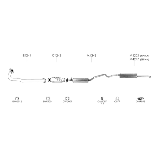 Unbranded Exhaust System for Daewoo 1.5i (07/1994 - 10/1995) product image