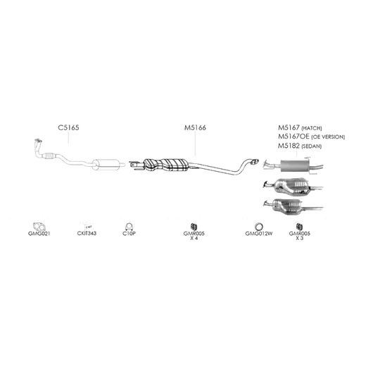 Unbranded Exhaust System for Holden Astra (02/1998 - 08/2000) product image