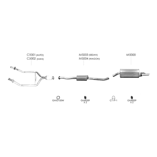 Unbranded Exhaust System for Holden Commodore (09/2000 - 09/2002) product image