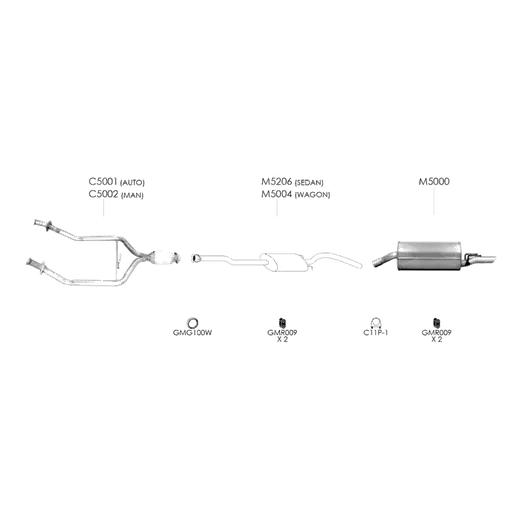 Unbranded Exhaust System for Holden Commodore (09/2000 - 09/2002) product image