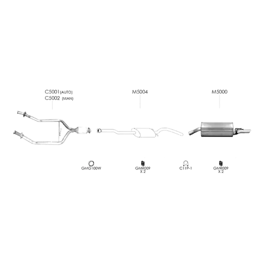 Unbranded Exhaust System for Holden Commodore (12/2000 - 09/2002) product image