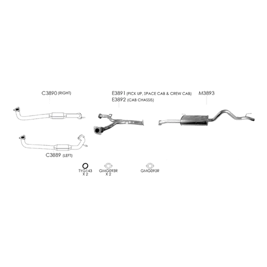 Unbranded Exhaust System for Holden Rodeo (02/2003 - 12/2005) product image