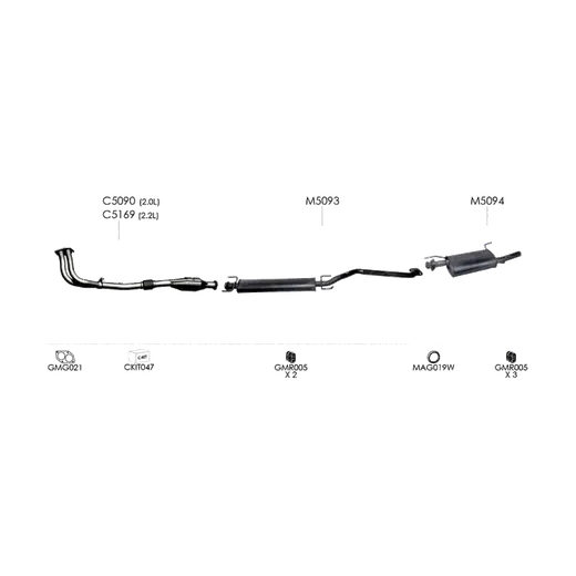 Unbranded Exhaust System for Holden Vectra (1996 - 2000) product image
