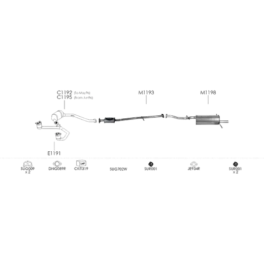 Unbranded Exhaust System for Subaru Liberty (02/1994 - 11/1998) product image