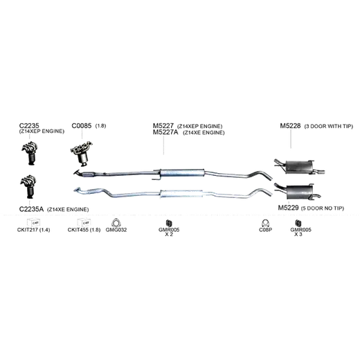 Unbranded Exhaust System for Holden Barina (01/2004 - 02/2005) product image