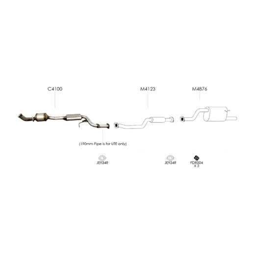 Unbranded Exhaust System for Ford Falcon (02/2008 - 12/2014) product image
