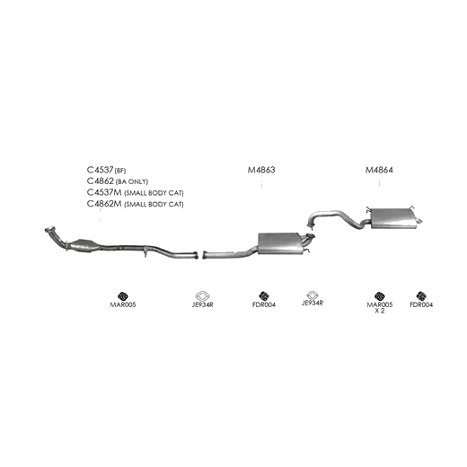 Unbranded Exhaust System for Ford Falcon (01/2005 - 01/2008) product image