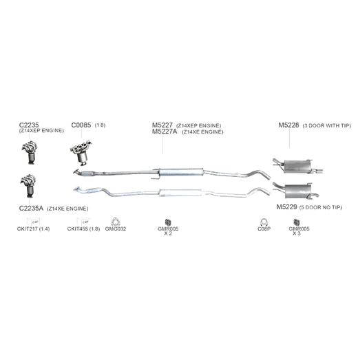 Unbranded Exhaust System for Holden Barina (09/2000 - 12/2005) product image