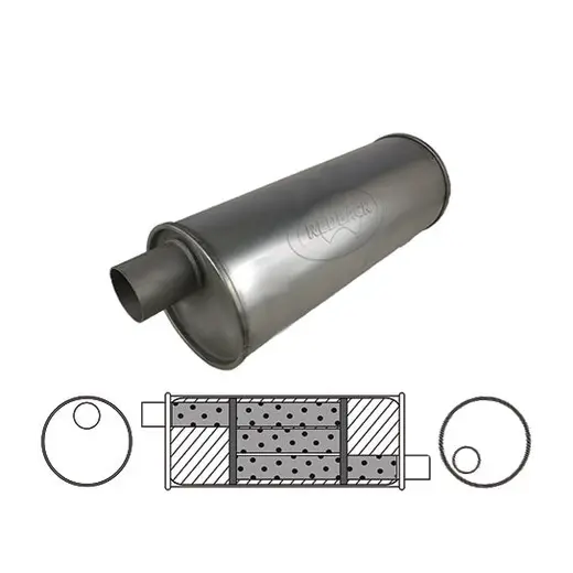 Redback Universal Muffler 6" Round, 22" Long, 2" Offset/Offset - Left product image