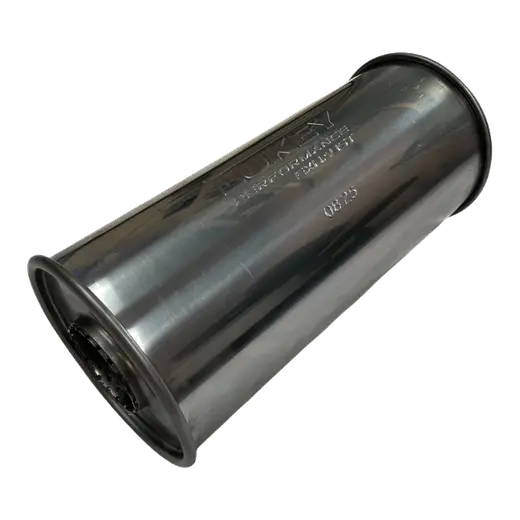 2.5" Inlet 6" Round 14" Long C/C Megaflow Lukey Muffler 430 Stainless product image