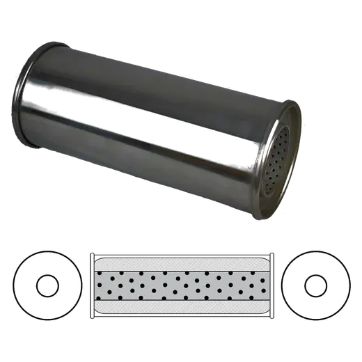 Redback Resonator 5 Round 3 Inlet 12 Long 304 Polished Stainless product image