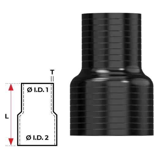 Redback Silicone Hose 2 1 4 in 2 1 2 OUT Straight Reducer Black product image