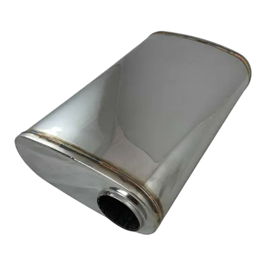 2 1/4" Megaflow Muffler in 304 Stainless Steel - 9 x 4" Oval, 14" Long product image