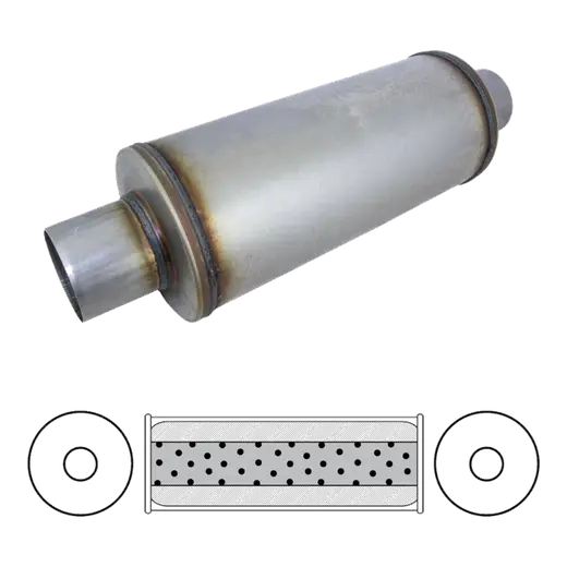 6" Round, 14" Long, 4", C/C, Mega Power, 409 Stainless product image