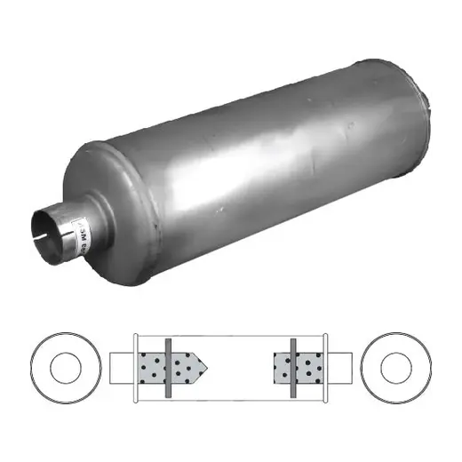 10" Round, 44" Long, ID 5" In/Out, C/C, Aluminised product image