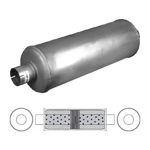 8" Round, 24" Long, ID 4", C/C, O/Cham/Baff, Dome, Aluminised product image