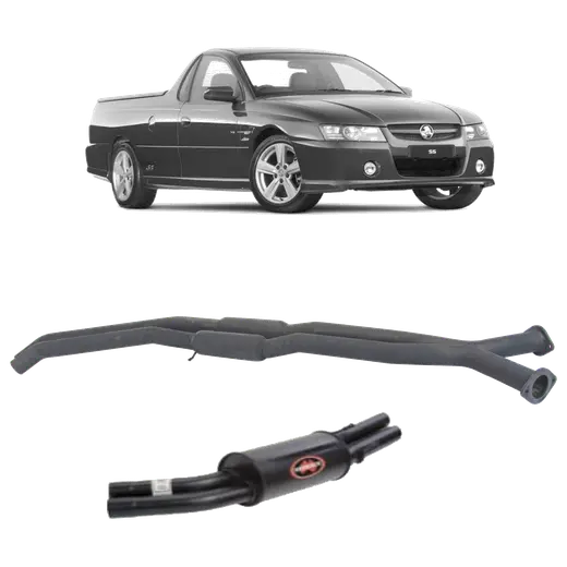 Twin 2 5 Catback Exhaust for Holden Commodore VU VZ UTE with Centre Hotdogs and product image