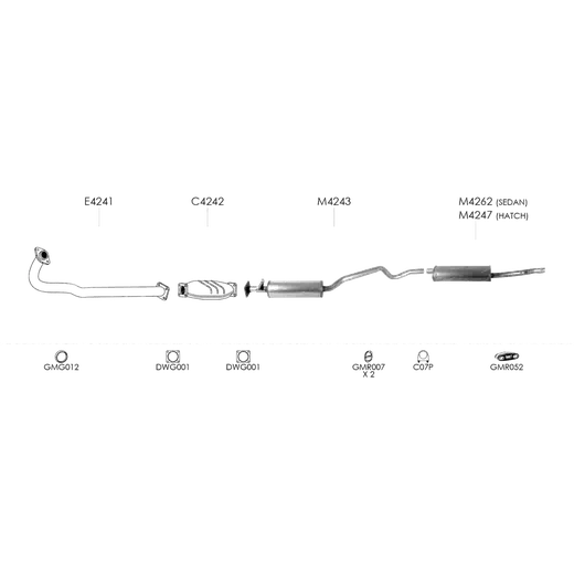 Unbranded Exhaust System for Daewoo Cielo 02 1995 08 1997 product image