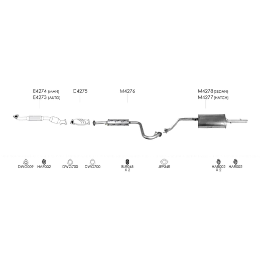Unbranded Exhaust System for Daewoo Lanos 08 1997 03 2003 product image
