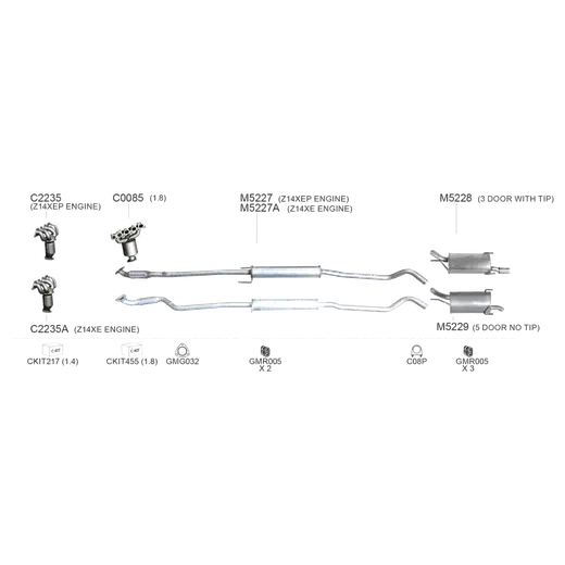 Unbranded Exhaust System for Holden Barina 01 2000 2005 product image