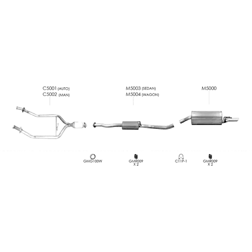 Unbranded Exhaust System for Holden Commodore 01 2000 01 2002 product image