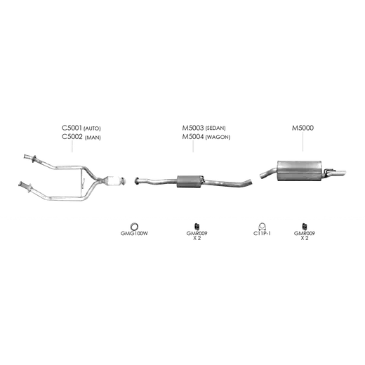 Unbranded Exhaust System for Holden Commodore 09 2000 09 2002 product image