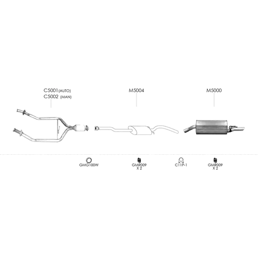 Unbranded Exhaust System for Holden Commodore 12 2000 09 2002 product image