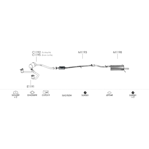 Unbranded Exhaust System for Subaru Liberty 02 1994 12 1998 product image