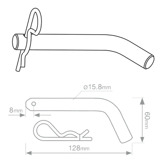 Pull pin for class 4 tow bar with clip product image