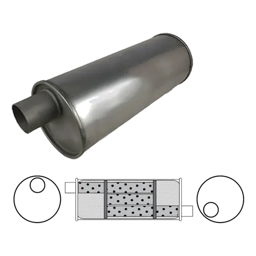 6" Round, 20" Long, 1 3/4", O/O Muffler , T Flow, Mild product image