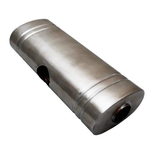 409SS OVAL MUFFLER 8"X 5"X 20"EAST WEST 3" CENTRE INLET DUAL 2.5" OUTL product image